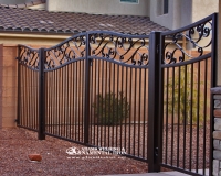 arched gate with scrolls