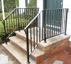 Stair railings with collars