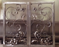 hand forged blacksmith metal craft flower panel
