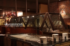 sneeze guard steel and glass